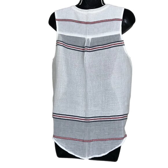 Lucky Brand Red White  & Blue Striped Sleeveless top Size M - Picture 5 of 8